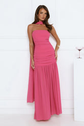 Soire Glow Strapless Maxi Dress Pink