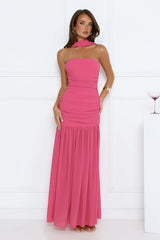 Soire Glow Strapless Maxi Dress Pink